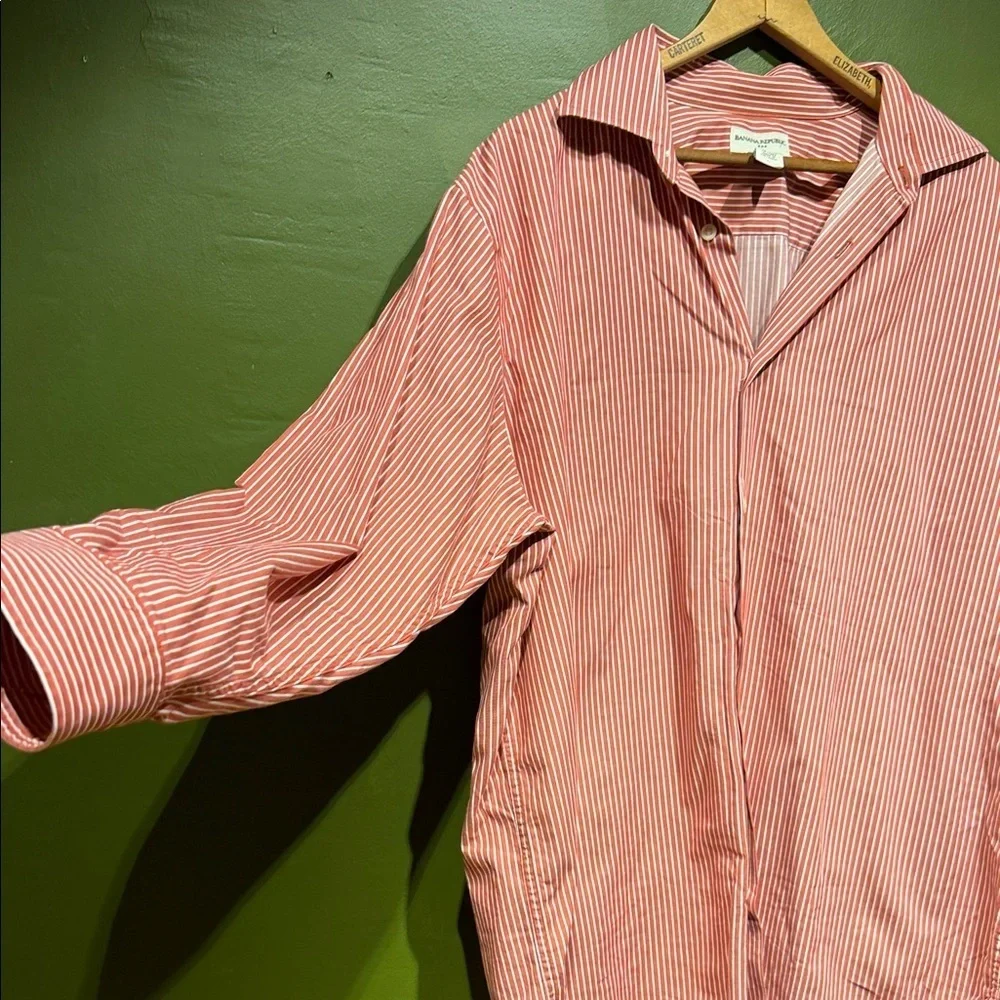 Vintage Banana Republic Red Striped Men's Shirt